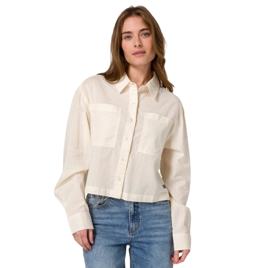 Camisa Lightweight Cropped para mujer color blanco