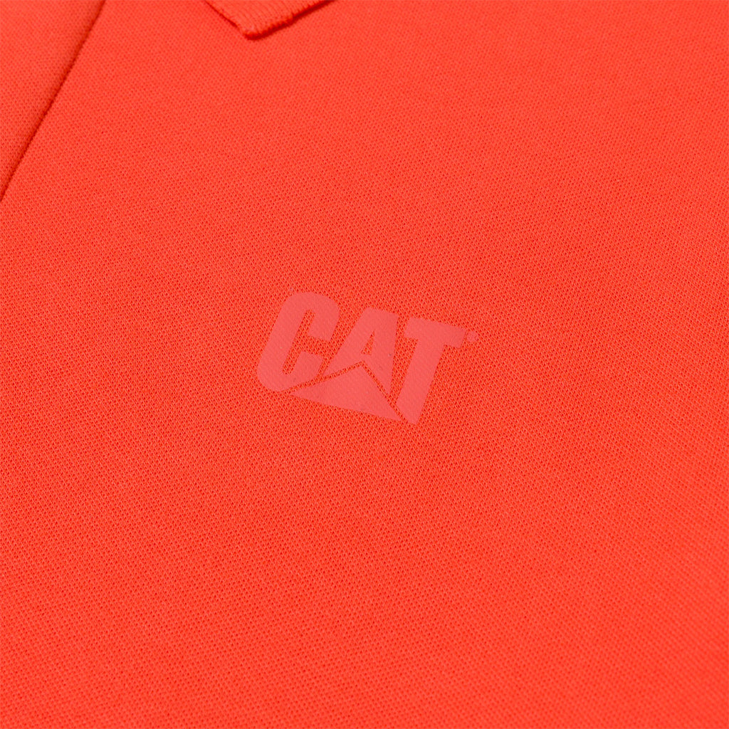Camisa polo Cat Logo Pique para hombre color anaranjado