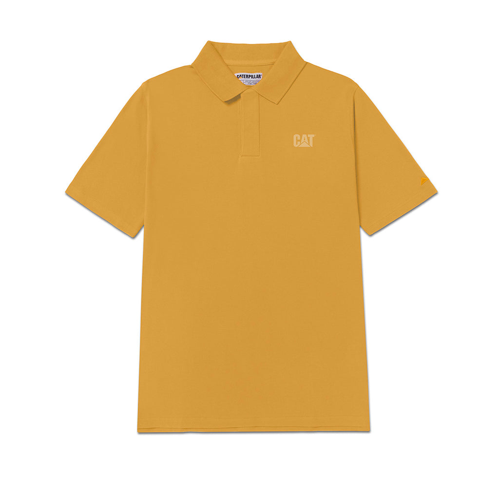 Camisa polo Cat Logo Pique para hombre color amarillo