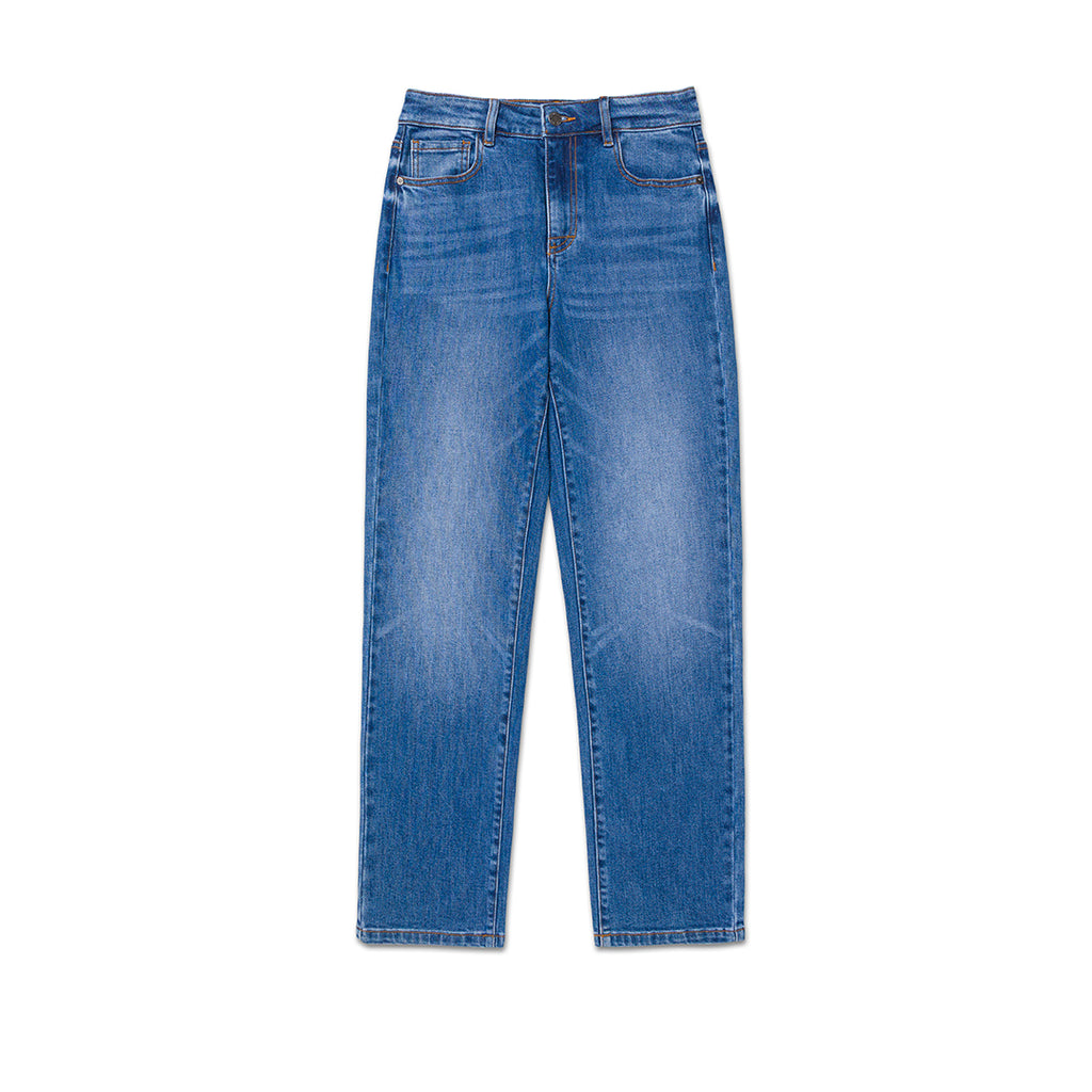 Jeans High-Rise Straight para mujer color azul