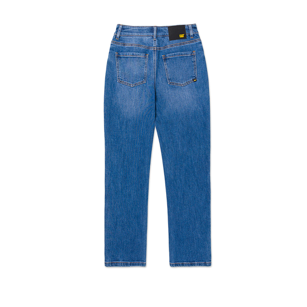 Jeans High-Rise Straight para mujer color azul