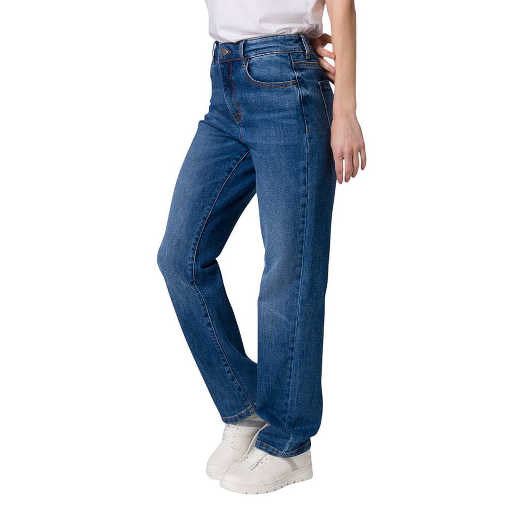Jeans High-Rise Straight para mujer color azul