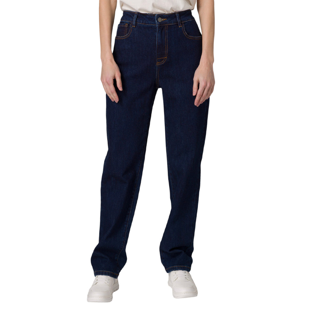 Jeans High-Rise Straight para mujer color negro