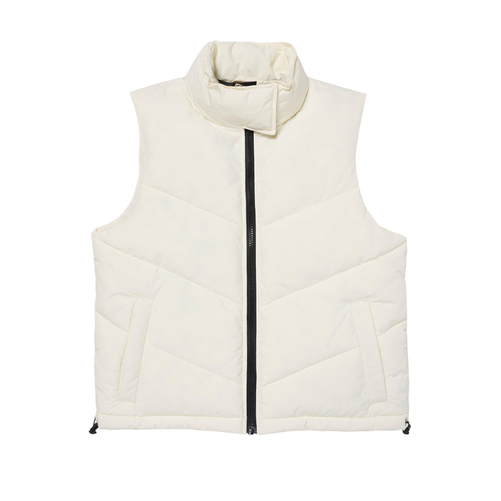 Chaleco Cropped Puffer para mujer color blanco