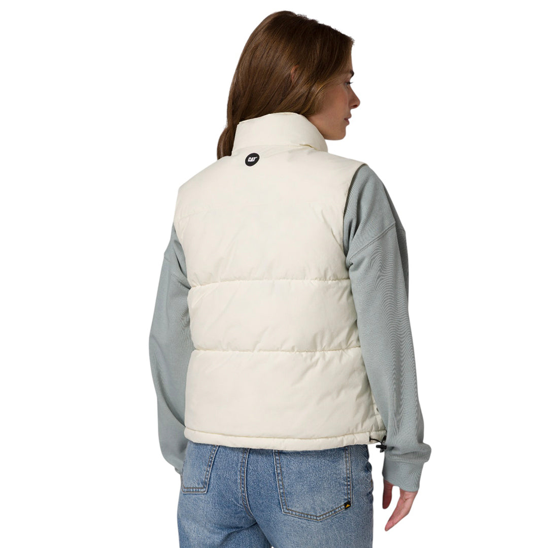 Chaleco Cropped Puffer para mujer color blanco