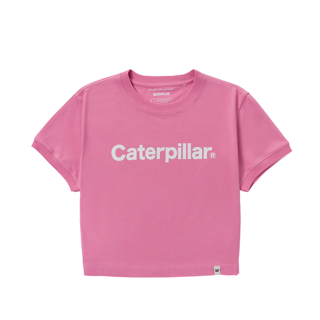 Camiseta Ringer Crop para mujer color rosado