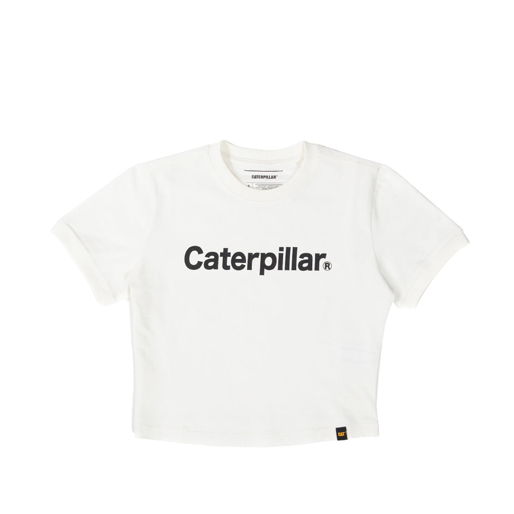 Camiseta Ringer Crop para mujer color blanco