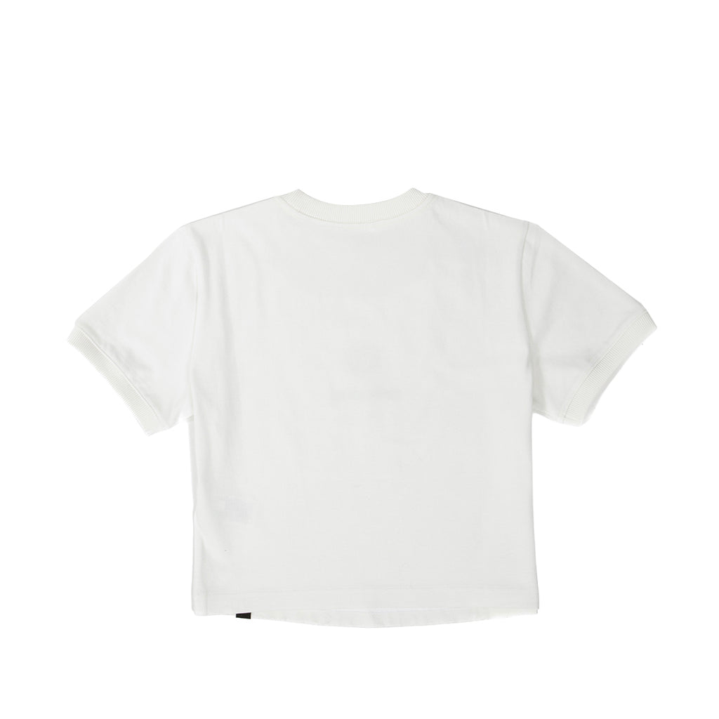 Camiseta Ringer Crop para mujer color blanco
