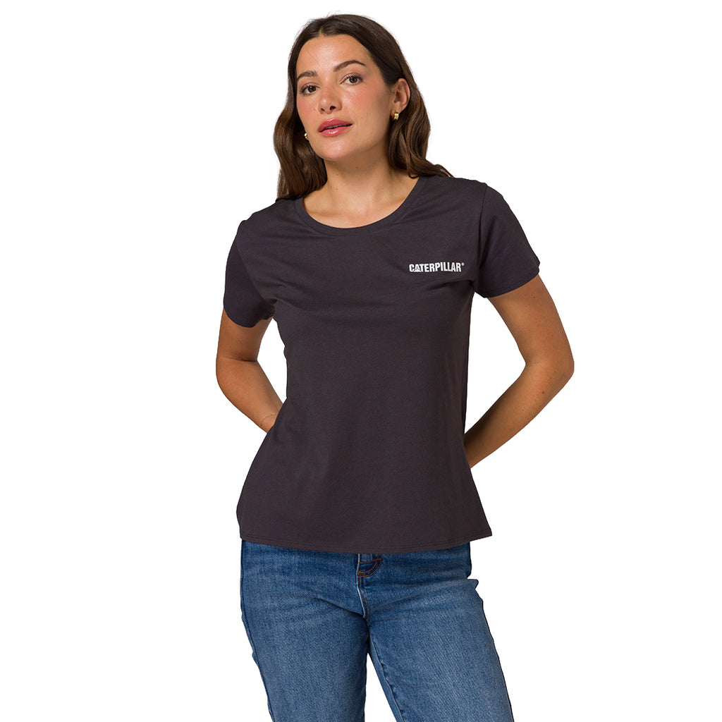 Camiseta Caterpillar Logo para mujer color negro