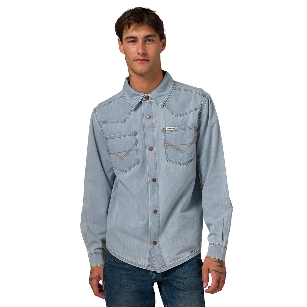 Camisa Western para hombre color denim