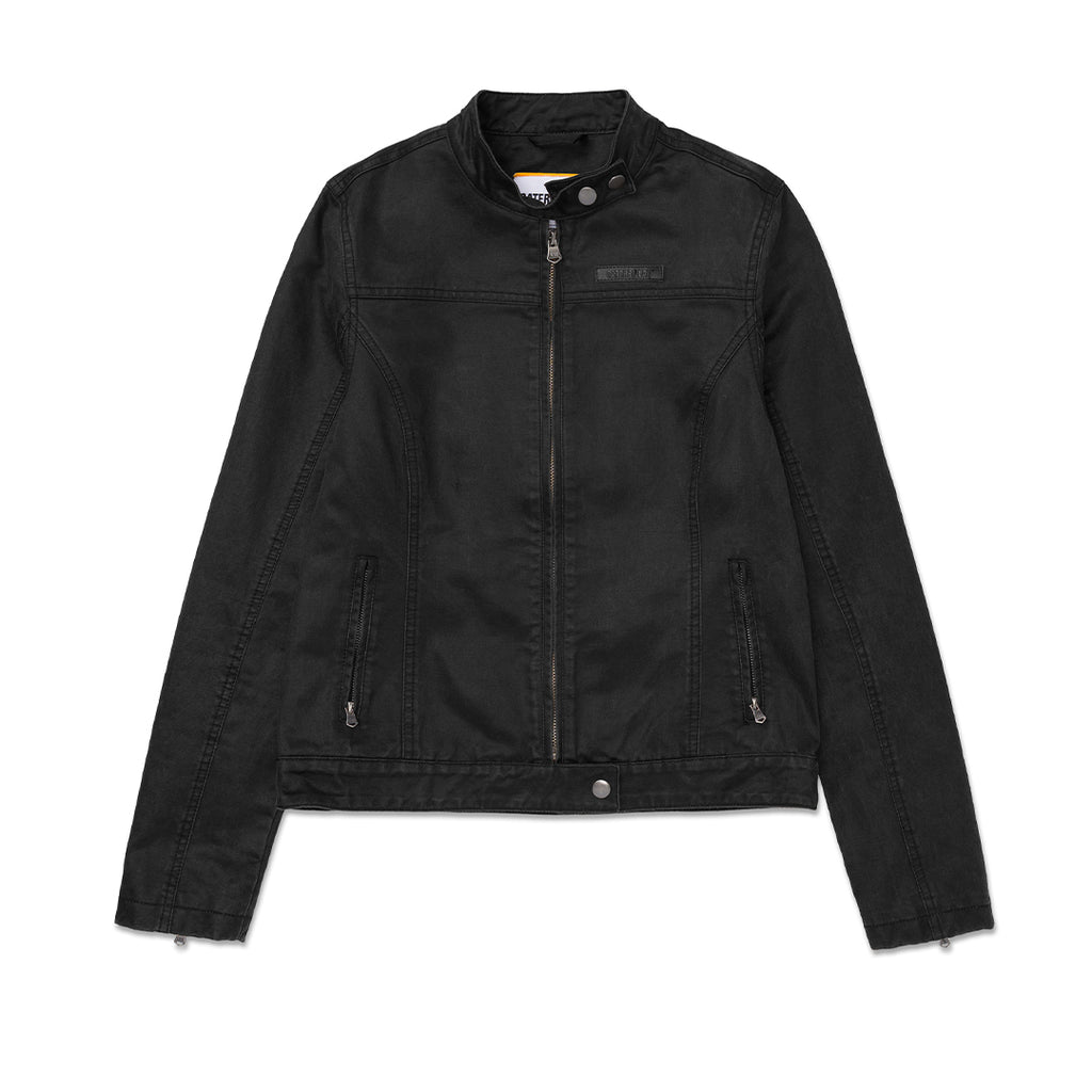 Jacket Waxed Moto para mujer color negro
