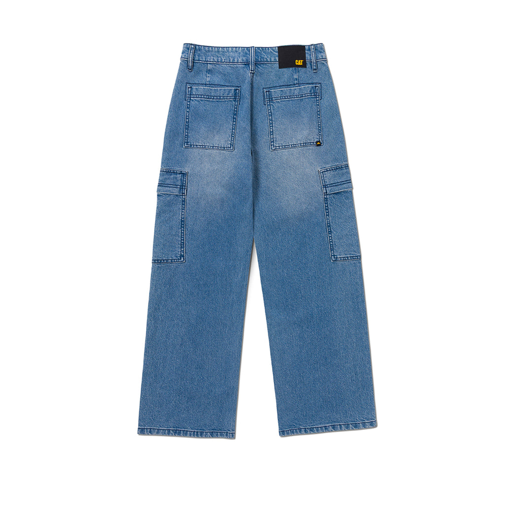 Jeans flare Relaxed Cargo para mujer color azul