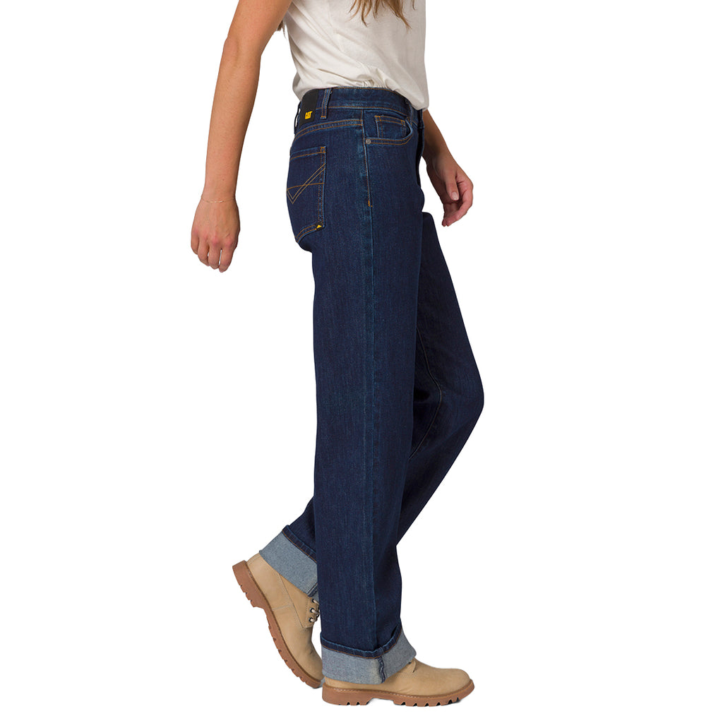 Jeans slim Relaxed Cuff para mujer color navy
