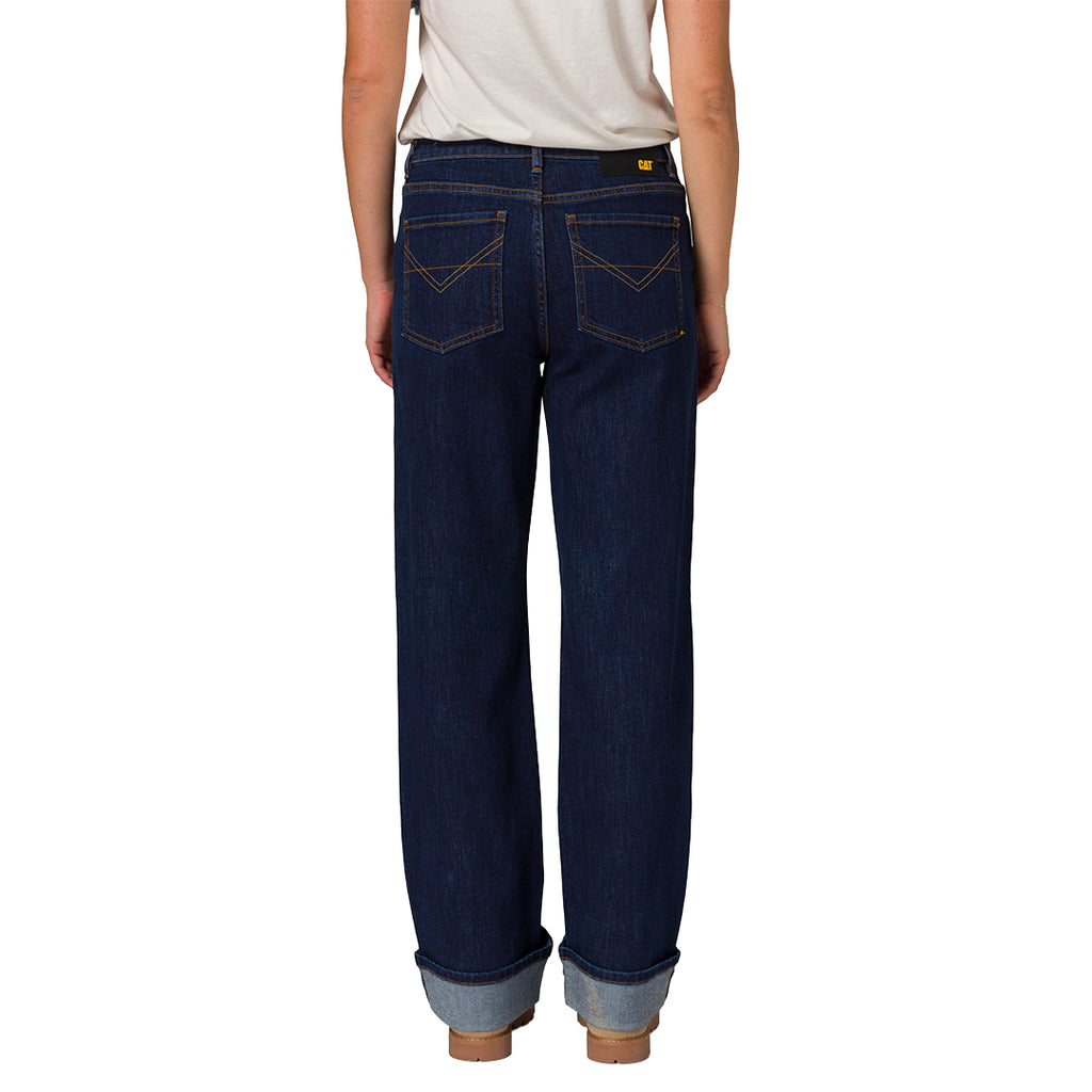 Jeans slim Relaxed Cuff para mujer color navy