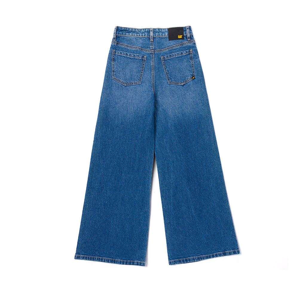 Jeans flare Wide para mujer color indigo
