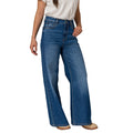 Jeans flare Wide para mujer color indigo