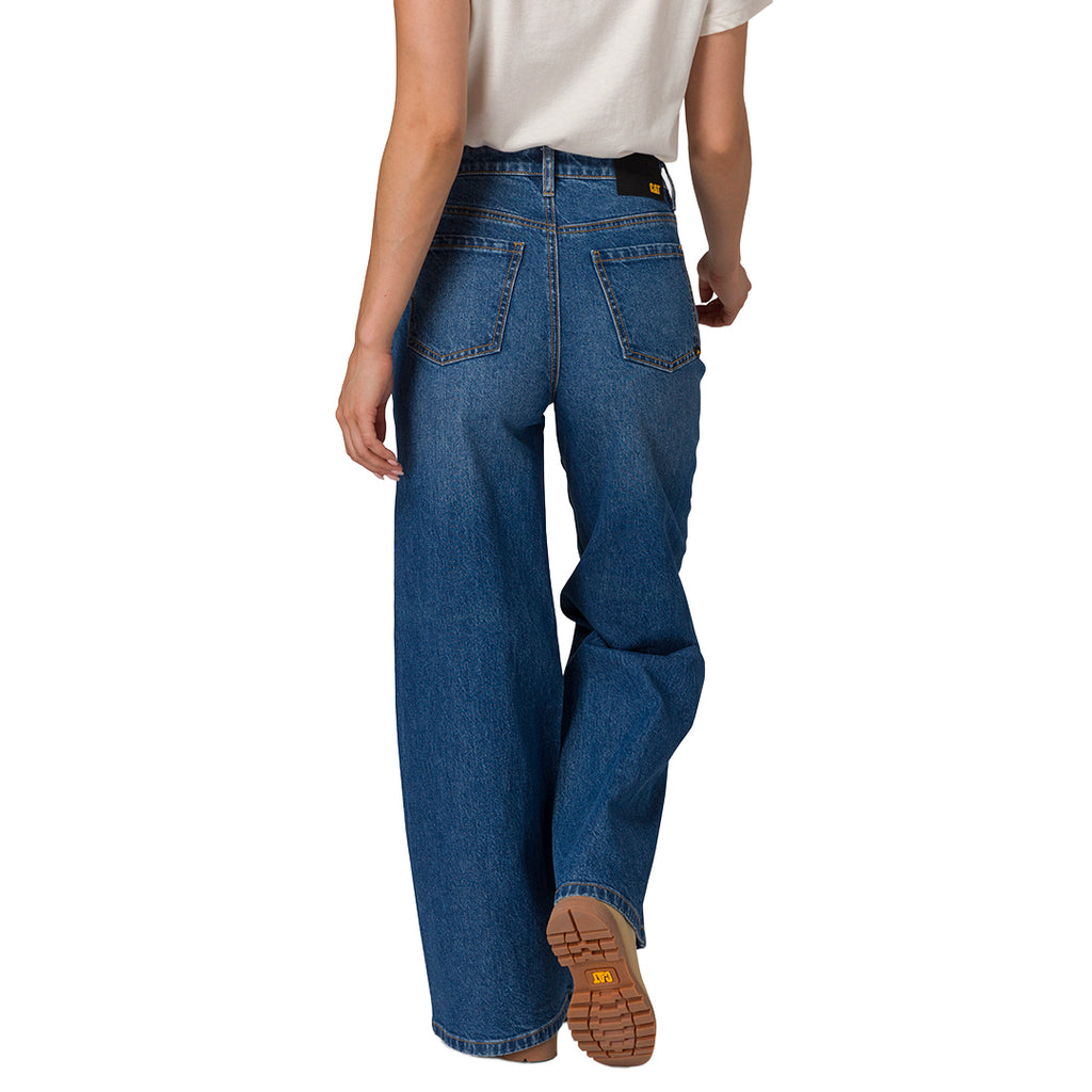 Jeans flare Wide para mujer color indigo