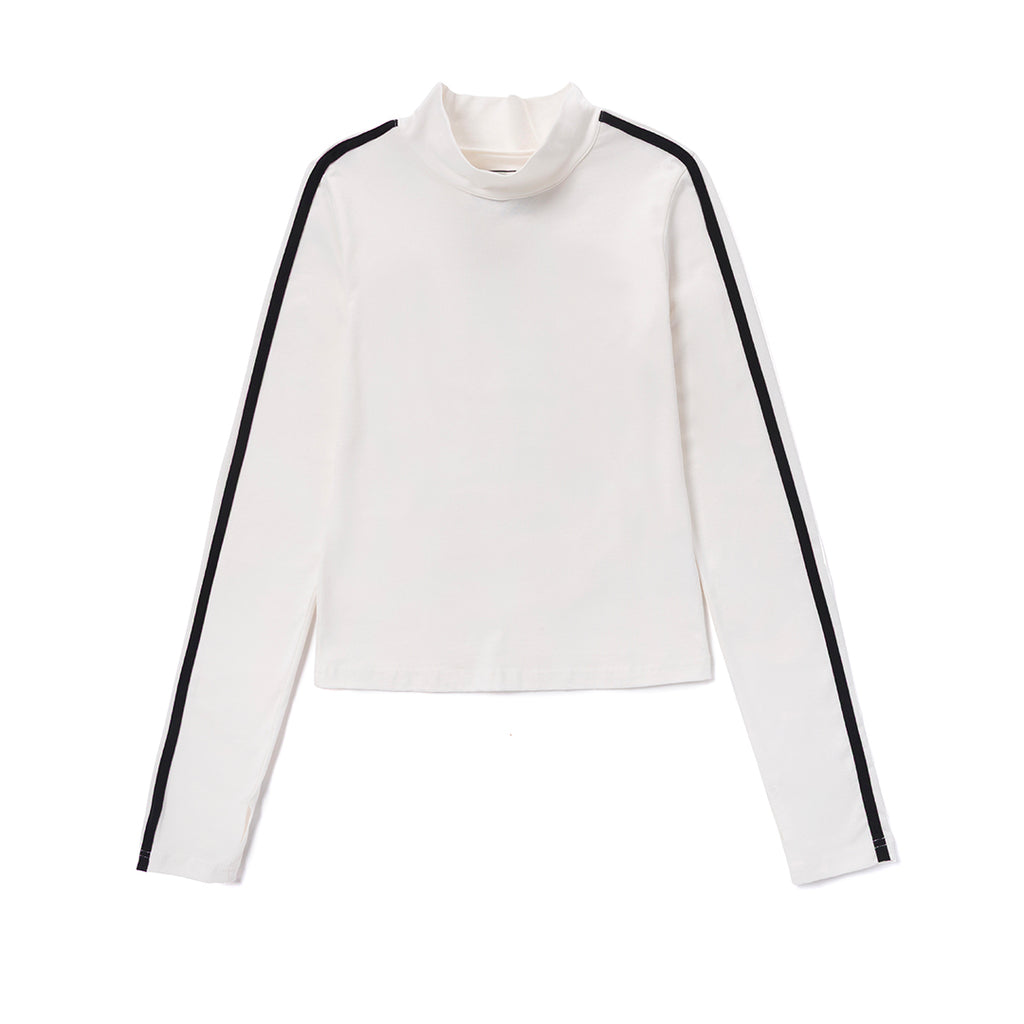 Camiseta Sporty Mock para mujer color blanco