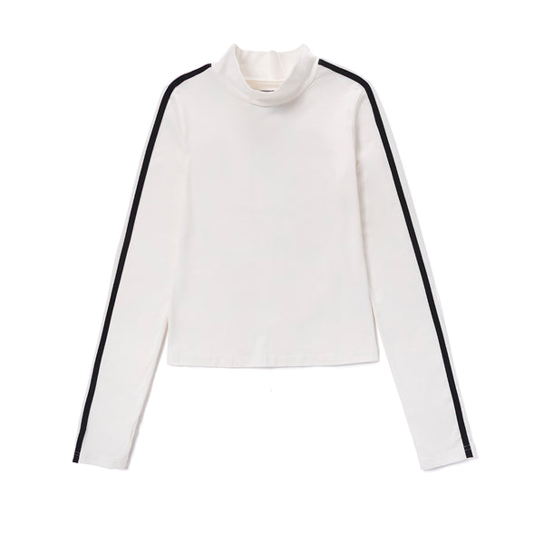 Camiseta Sporty Mock para mujer color blanco