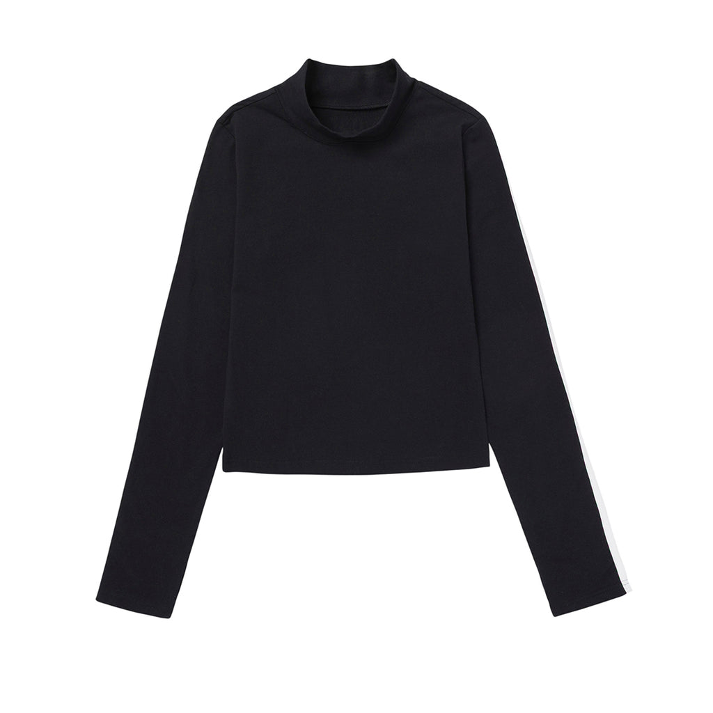 Camiseta Sporty Mock para mujer color negro