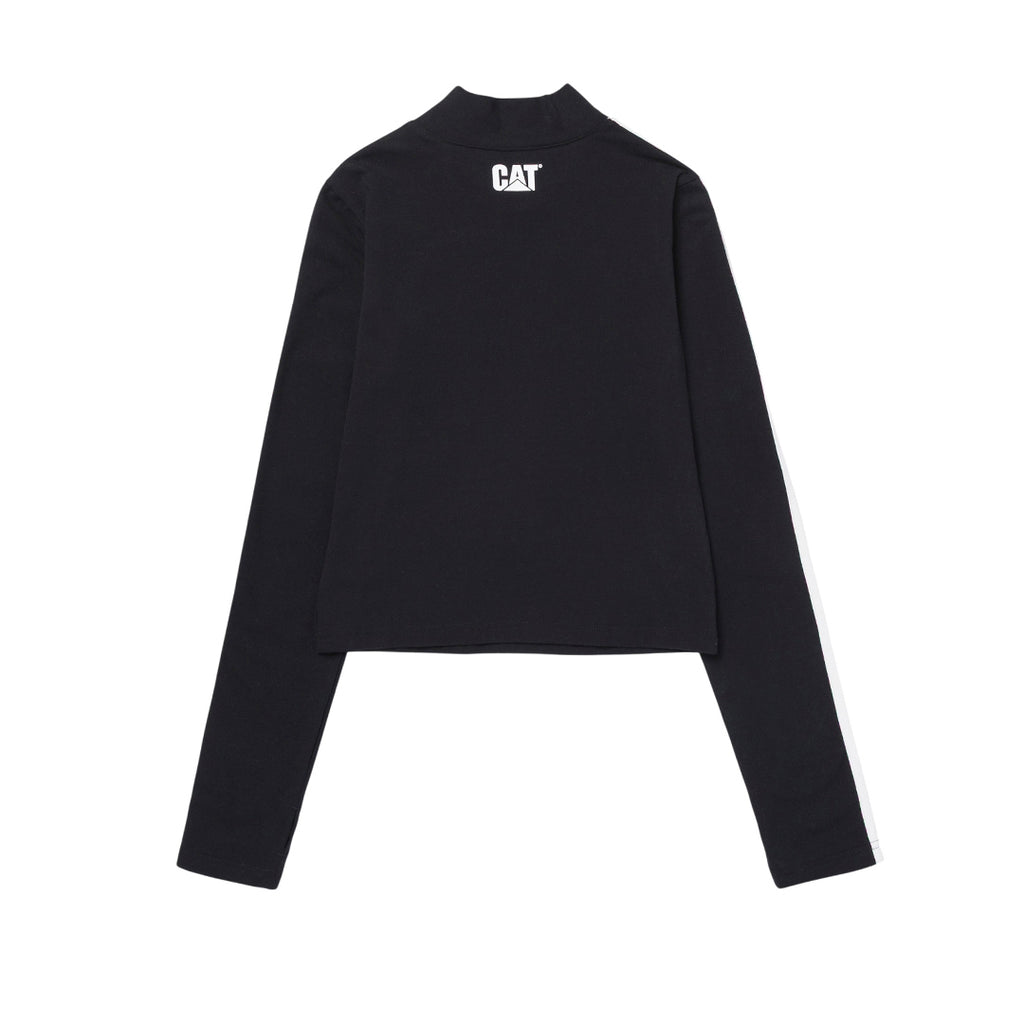 Camiseta Sporty Mock para mujer color negro