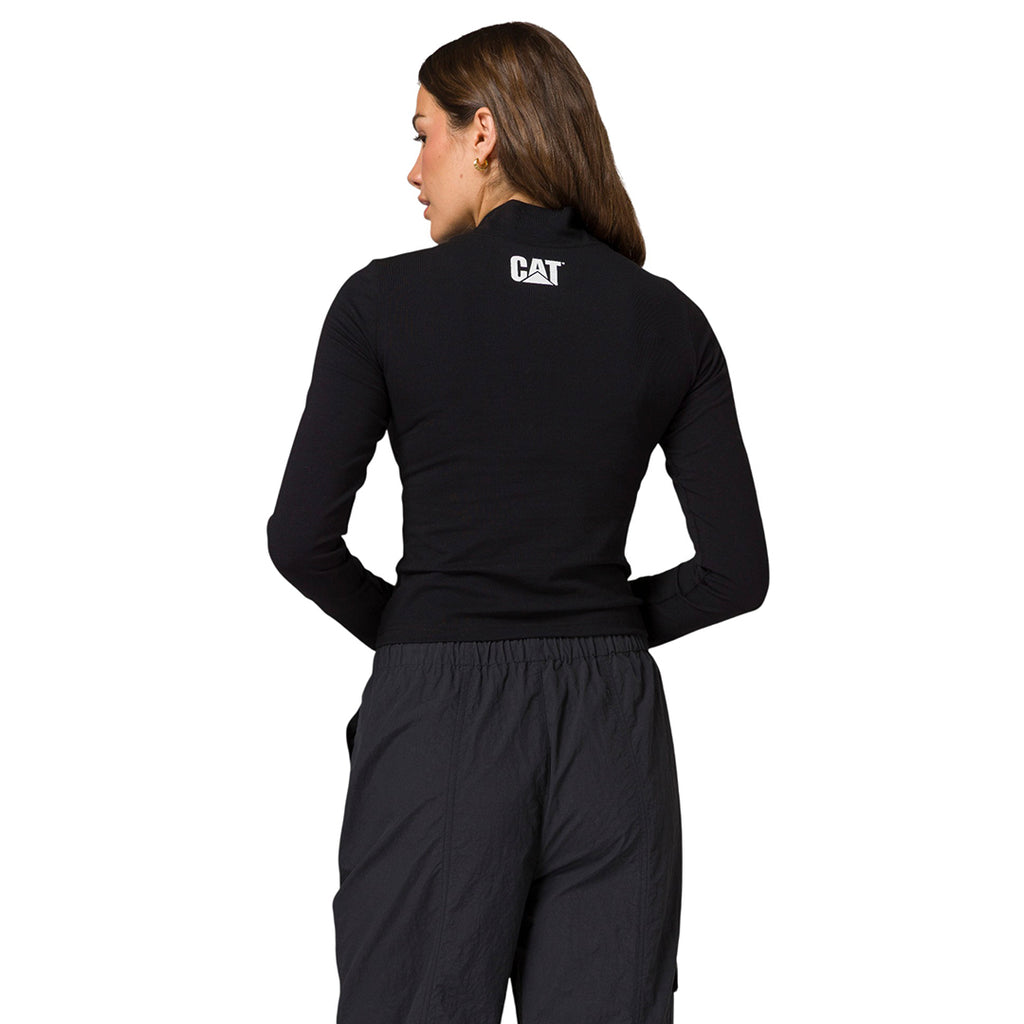 Camiseta Sporty Mock para mujer color negro