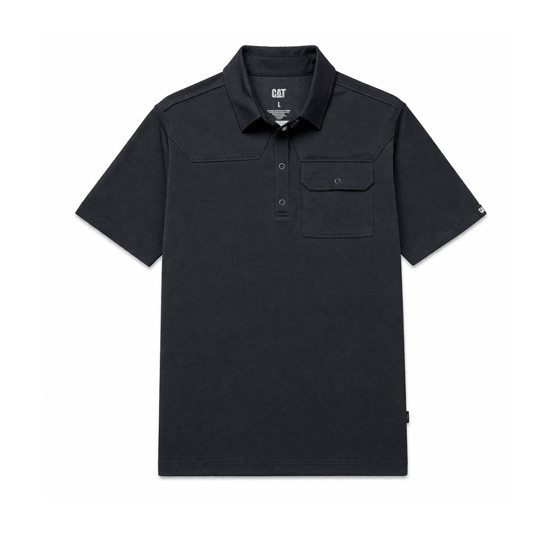 Camisa polo Caterpillar para hombre color negro