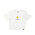 Camiseta Smiley Crop para mujer color blanco