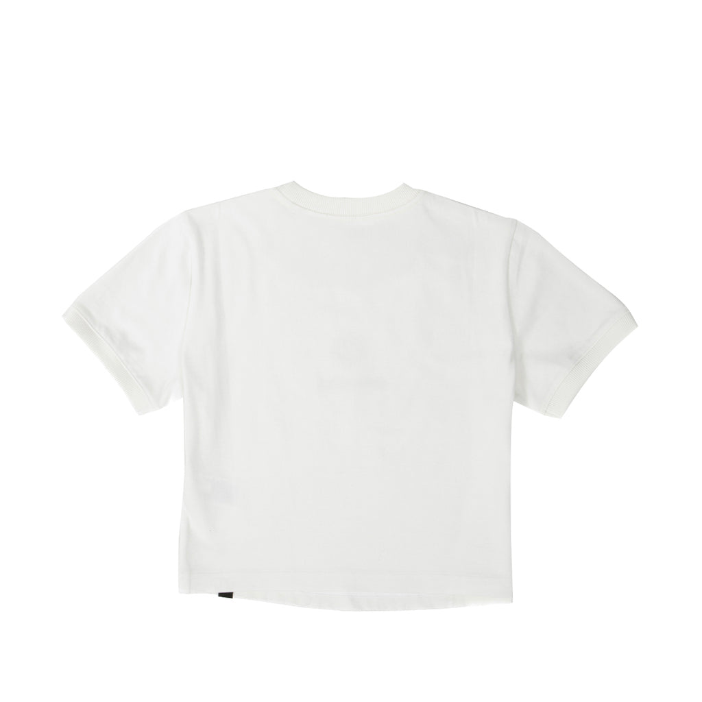 Camiseta Smiley Crop para mujer color blanco