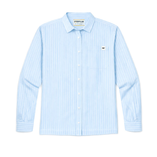 Camisa Oversized Poplin para mujer color celeste