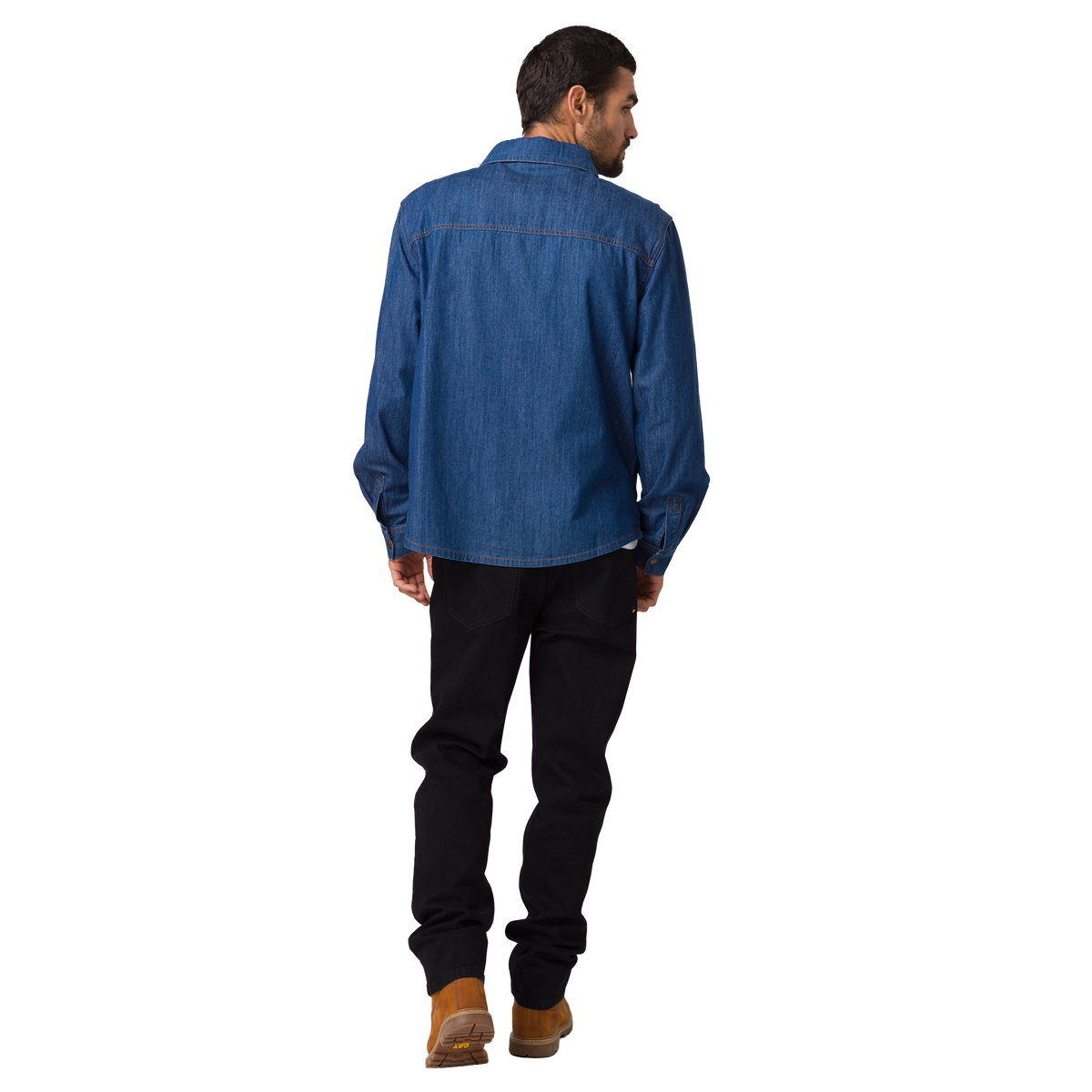 Camisa Denim Western para hombre color azul