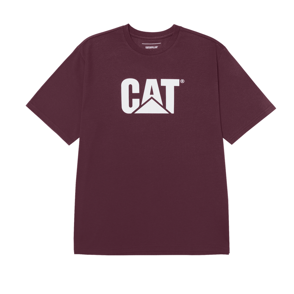 Camiseta Cat Logo para hombre color vino